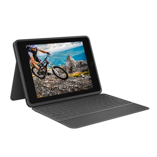 Logitech Rugged Folio, QWERTY, Spanisch, 1,8 cm, 1,2 mm, Apple, iPad (7. Generation) iPad (8. Generation) iPad (9. Generation) iPad (10. Generation) iPad (A16)