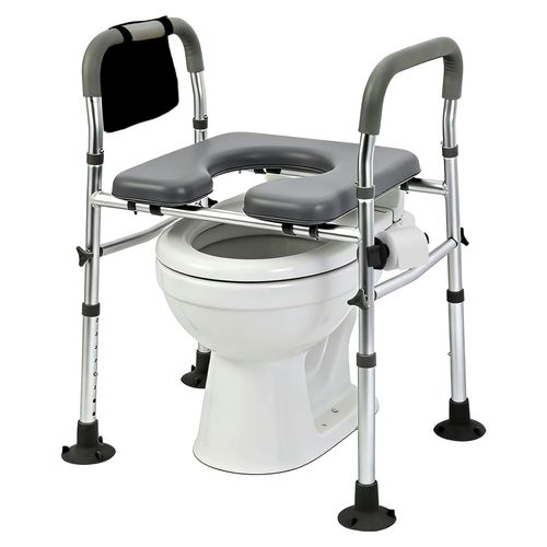 Höhenverstellbarer Toilettensitz mit Griffen und Zubehör