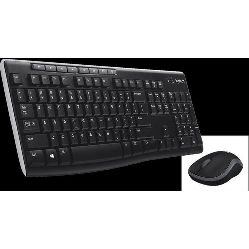 Logitech MK270, Volle Größe (100%), Kabellos, RF Wireless, Schwarz, Maus enthalten