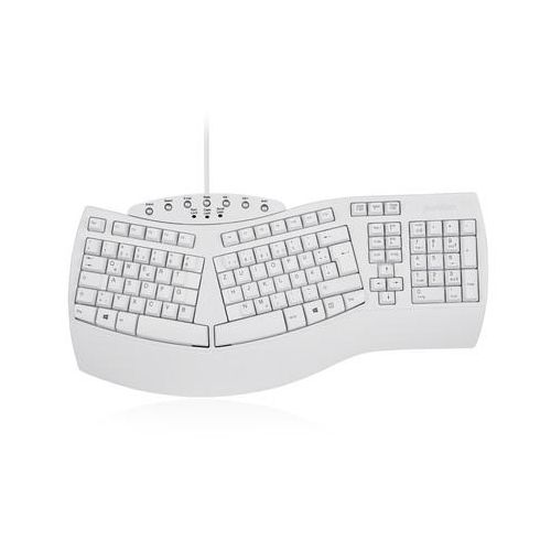Perixx PERIBOARD-512 DE, Ergonomische USB-Tastatur, weiß
