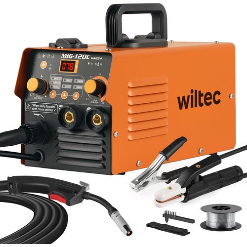 XPOtool IGBT Schweißgerät mit digitales Anzeige 120A, Schweissgerät für MIG, MMA/E-Hand, Flux/Fülldraht WIG/TIG-Schweißen FCAW