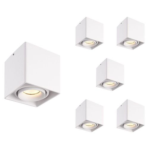 hoftronic LED Aufbaustrahler 4W 345lm 2700K GU10 Weiß 6er Set