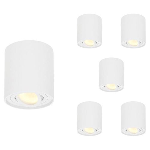 hoftronic LED Aufbaustrahler 4W 345lm 2700K IP20 Weiß GU10 6er Set