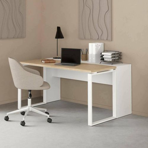 Timothee - Schreibtisch, 150x100x76h cm Braun Eiche, Tischplatte aus Holzwerkstoff