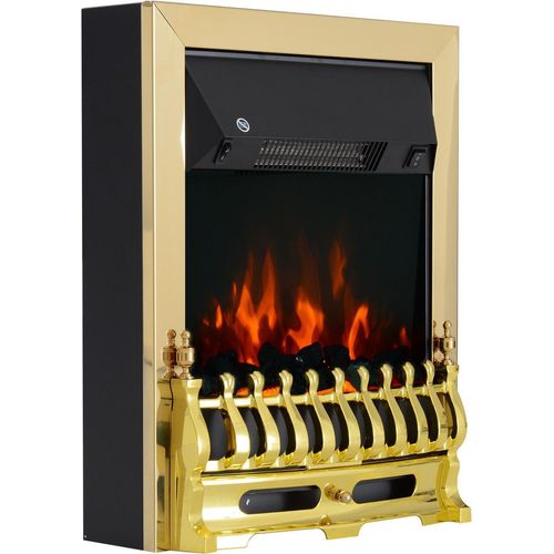 HOMCOM LED Elektrokamin Kamin Kaminofen Standkamin Gold