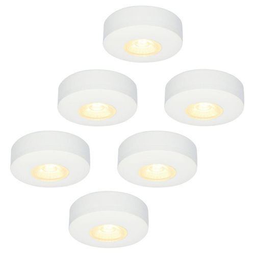hoftronic LED Aufbaustrahler 3W 300lm 2700K IP44 Weiß 6er Set