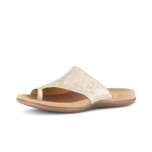 Zehentrenner GABOR "Zehentrenner", Damen, Gr. 40, beige (gold), Schuhe Zehentrenner