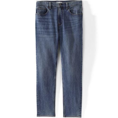Stretch-Denim Jeans, Slim Fit, Herren, size: regular, Blau, Baumwoll-Mischung, by Lands' End