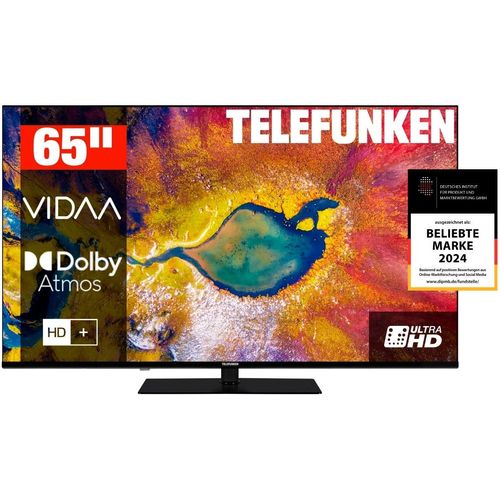 TELEFUNKEN LED-Fernseher "D65U975M8CWI", Energieeffizienz: E (A-G), schwarz, 65 ″, Fernseher
