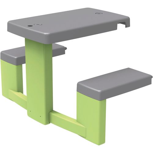 Gartentisch SMOBY "Smoby Life, Spielhaus Zubehör Picknicktisch", grün (grün, grau), Tische, Kinder, B/H/T: 54cm x 49cm x 81cm, Spielhaus, Made in Europe, B:54cm H:49cm T:81cm