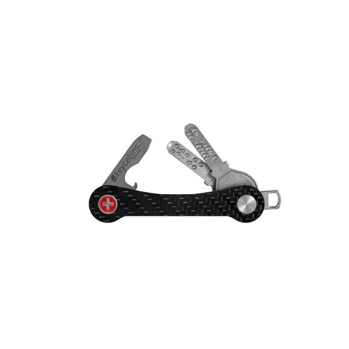 Schlüsselanhänger KEYCABINS "Carbon", Damen, schwarz, Carbon, Basic, Schlüsselanhänger Schlüsselanhänger, SWISS Made