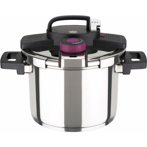 Schnellkochtopf GSW "easy Click", silber (silberfarben), Ø:22cm, Töpfe, Schnellkochtopf, Dampfkochtopf, Induktion
