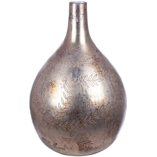 Bodenvase GILDE "Vase Peso, grau H.56 cm", grau, B:34cm H:56cm T:34cm, Glas, Vasen