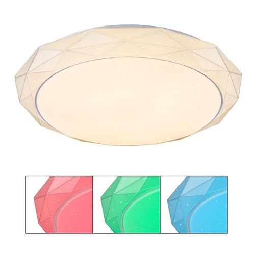 GLOBO LIGHTING LED Deckenleuchte "ANDI", weiß, 1 Stk., Leuchten, Farbwechsel Rot-Grün-Blau, LED Deckenleuchte