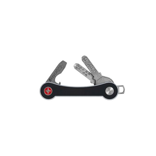 Schlüsselanhänger KEYCABINS "Aluminium frame", Damen, schwarz, Aluminium, Basic, Schlüsselanhänger Schlüsselanhänger, SWISS Made