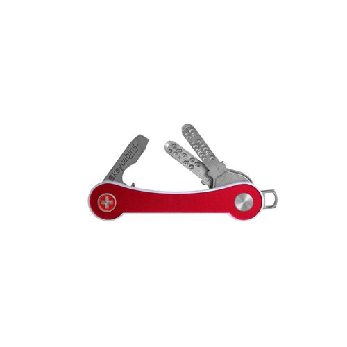 Schlüsselanhänger KEYCABINS "Aluminium frame", Damen, rot (karminrot), Aluminium, Basic, Schlüsselanhänger Schlüsselanhänger, SWISS Made