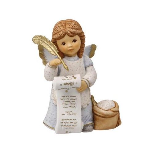 Engelfigur GOEBEL "Engel - Mein neues Rezept, Weihnachtsdeko, Höhe ca. 10,5 cm", bunt, B:5,5cm H:10,5cm T:9cm, Biskuitporzellan, Dekofiguren, Engelfigur, Sammlerfigur, Weihnachtsfigur, Dekofigur aus Biskuitporzellan