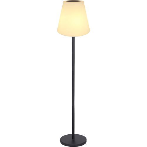 LED Solarleuchte GLOBO LIGHTING "SOLARLEUCHTE METALL", schwarz (schwarz matt), H:150cm Ø:34cm, Leuchten, Solarleuchte Schwarz, Opal, dimmbar, RGB, Fernbedienung, LED 0,1W