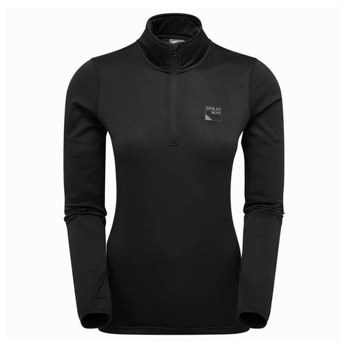 Dames Fleece Halve Rits Top met Duimhulpen Winter Wandelen Kleding