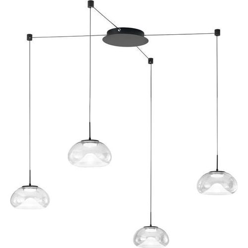 Brena - Klare 4-flammige dezentrale Pendelleuchte - Fabas Luce - 40W dimmbare LED - Dezentrale Montage