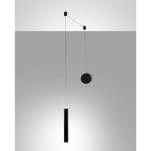 Prado mattschwarze dezentrale Pendelleuchte - Fabas Luce - 6,5 W dimmbare LED - Dezentrale Montage