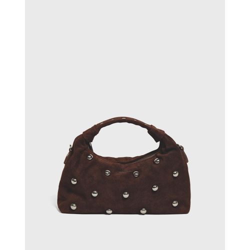 Dandy Rivet Suede Chocolade Tas