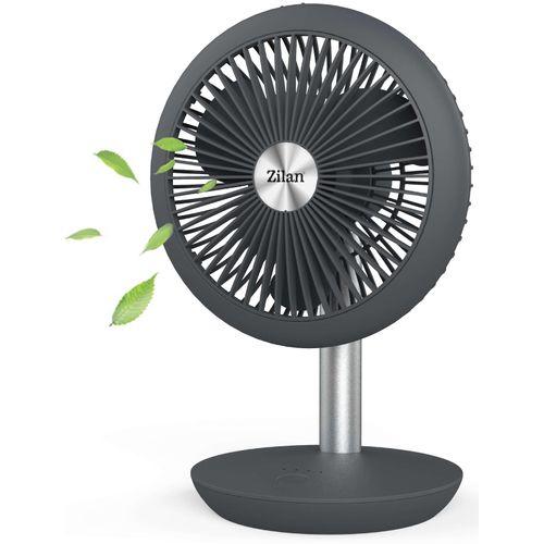 Zilan Akku Tischventilator 4000 mAh Akku 4 Geschwindigkeitsstufen