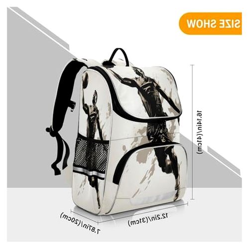 Abstrakter schwarzer Basketballspieler Rucksack für Schüler, große Tasche für Jungen und Mädchen