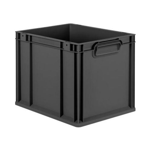 Schäfer Shop Pure Eurobox Serie Economy, Griffe geschlossen, recycelter Kunststoff, B 400 x T 300 x H 320 mm, 30 l, anthrazit