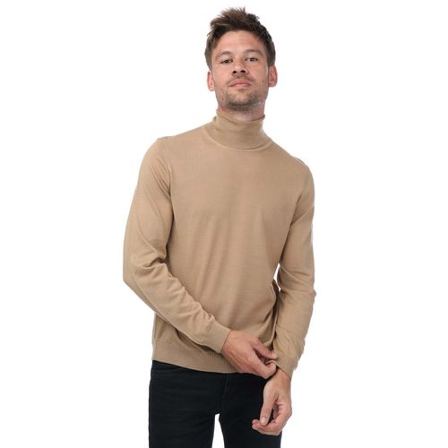 Heren Hugo Boss Slim Fit Rollneck Sweatshirt in Beige