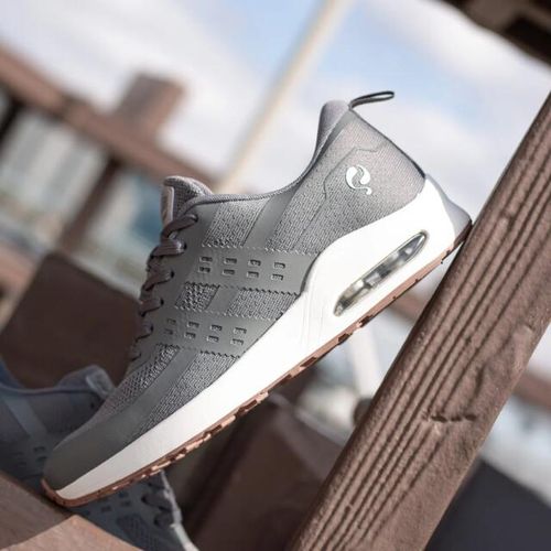 Q1905 Sneaker enkhuizen middengrijs/ wit