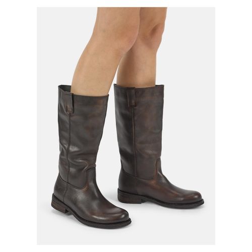 Leder Stiefel GREDO E638 mit wadenhohem Schaft, Zuglaschen und Brünier-Finish
