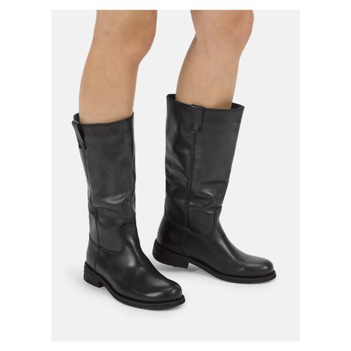 Leder Stiefel GREDO E638 mit wadenhohem Schaft, Zuglaschen und Brünier-Finish