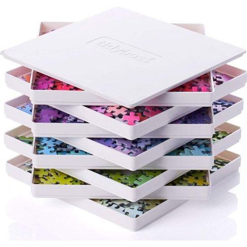 8 Sortierboxen für Puzzles mit Deckel – Tragbare Zubehörteile für Puzzleliebhaber, geeignet für Puzzles bis zu 1500 Teilen