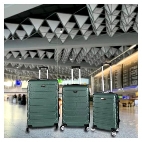 Trolley Koffer Reisekoffer 3er Kofferset Hartschalenkoffer Grün Größe S,M,L