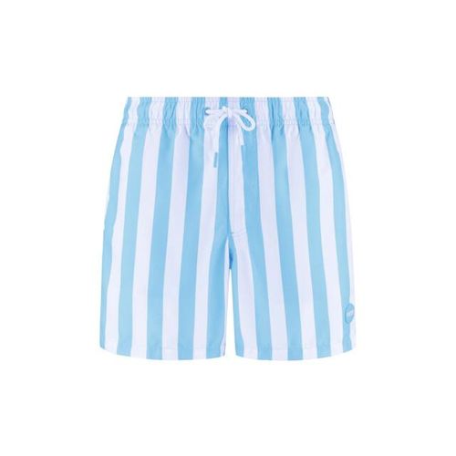 Shiwi Heren zwemshort broad stripe lichtblauw/wit