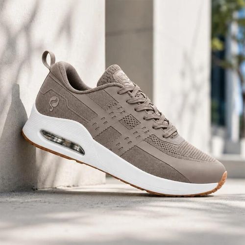 Q1905 Sneaker enkhuizen taupe/ wit