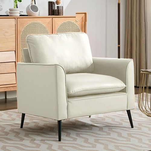 Sofa mit kratzfester Kunstleder-Bezug Nordisch-retro, minimalistisch und als Einzelsitzer-Freizeitsessel für Wohnzimmer