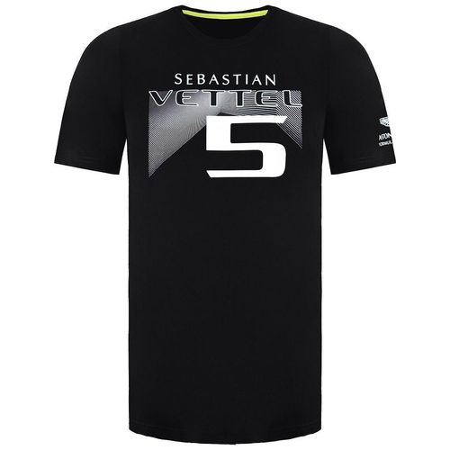 Aston Martin F1 Sebastian Vettel Coureur Heren Zwart T-Shirt