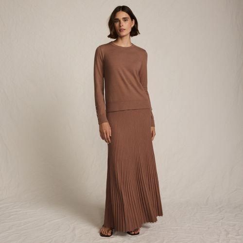 Maxirock Silk Touch für Damen in Petite-Größe, Damen, size: petite, Braun, by Lands' End