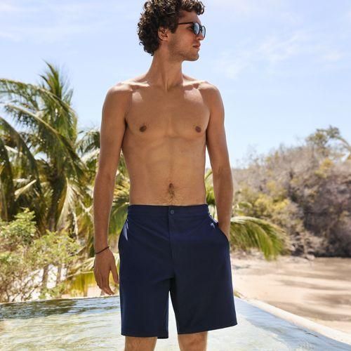 Ultimativ-Badeshorts für Herren, 23 cm, Herren, size: regular, Blau, Elasthan/Polyester, by Lands' End