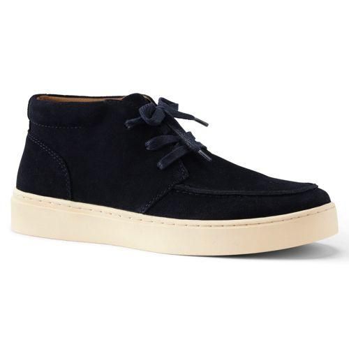Schnürboots aus Veloursleder, Herren, size: regular, Blau, Rauleder, by Lands' End