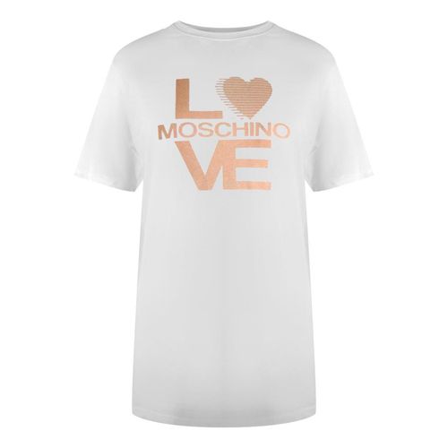 Love Moschino T-shirt Met Opvallend Logo In Wit