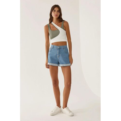 Opgerolde Mom Fit Short
