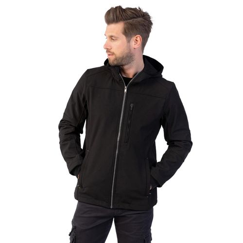 Softshelljacke HERO BY JOHN MEDOOX "JOEY Softshelljacke mit Fleecefutter", Herren, Gr. XL, schwarz, Softshell, 92% Polyester, 8% Elasthan, regular fit, Jacken Softshelljacke, Regular Fit Casual Softshell für Herren