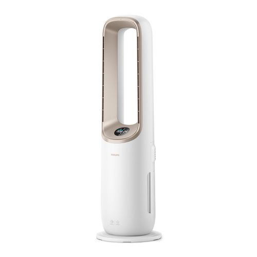 Luftreiniger PHILIPS "AMF870 Air Performer, 3-in-1 Reinigen, Kühlen & Heizen", weiß (weiß, champagner), B:32,5cm H:106,4cm T:32,5cm Ø:32,5cm, Luftreiniger, Luftreiniger, für Allergiker geeignet, CADR 270 m³/h, mit Air+ App verbunden