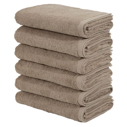Handtücher OTTO HOME "Handtuch Merida, als Set und Serie erhältlich, 6 Handtücher 50x100 cm", beige, B:50cm L:100cm, Frottier, Frottier, Handtücher, kuschelig weich, einfarbig, 100% Baumwolle