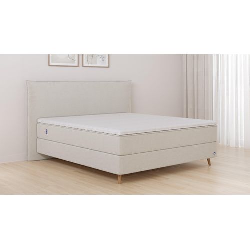 BRUNO Boxspringbett Premium 140x200cm in Creme Ecru | Matratzen-Härtegrad: Links H3 / Rechts H3 | mehrfach ausgezeichnet in Design & Qualität