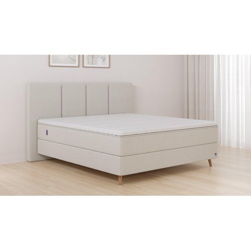 BRUNO Boxspringbett Premium 160x200cm in Creme Ecru | Matratzen-Härtegrad: Links H2 / Rechts H3 | mehrfach ausgezeichnet in Design & Qualität
