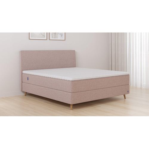 BRUNO Boxspringbett Premium 180x200cm in Pink Blush Rosa | Matratzen-Härtegrad: Links H3 / Rechts H2 | mehrfach ausgezeichnet in Design & Qualität